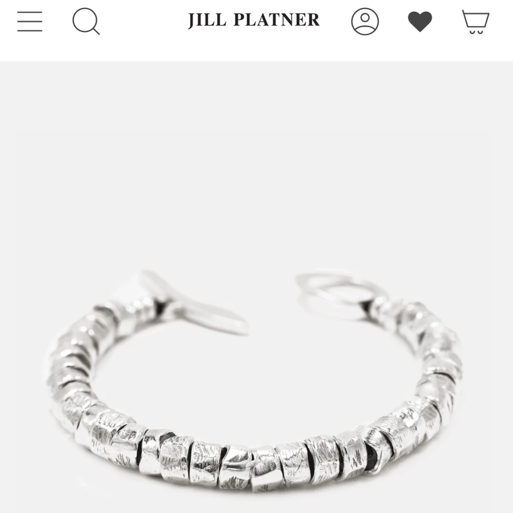 Silver Textured Disc Bracelet